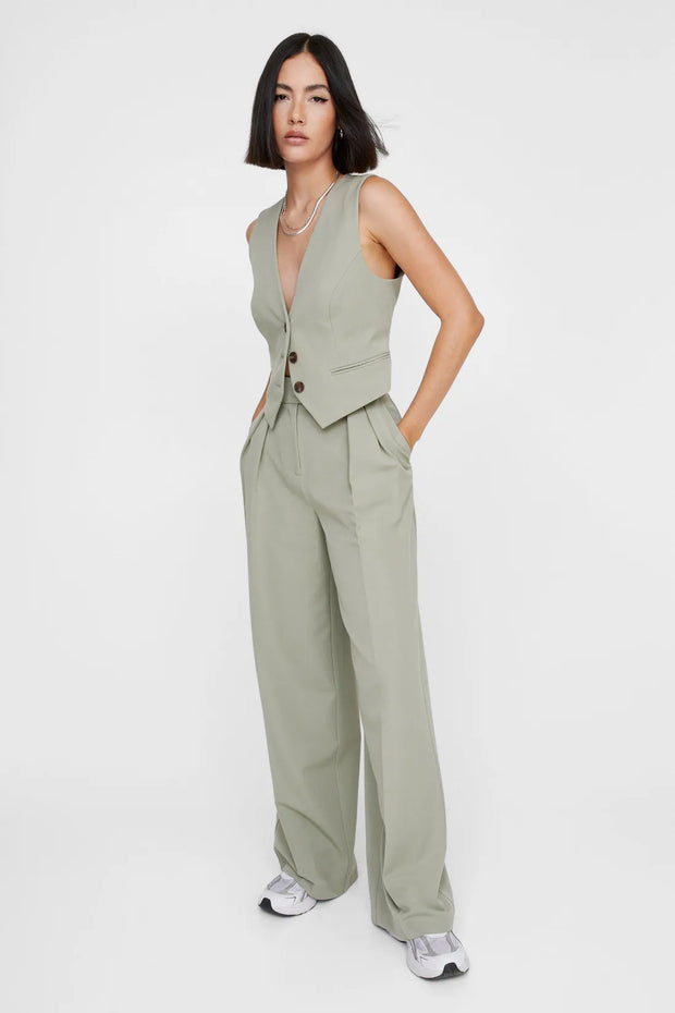 Essentials Double Pleat Straight Leg Trouser