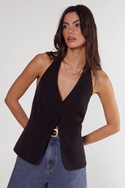 Essentials Tailored Button Front Vest