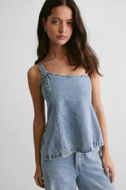 The Denim One Shoulder Top