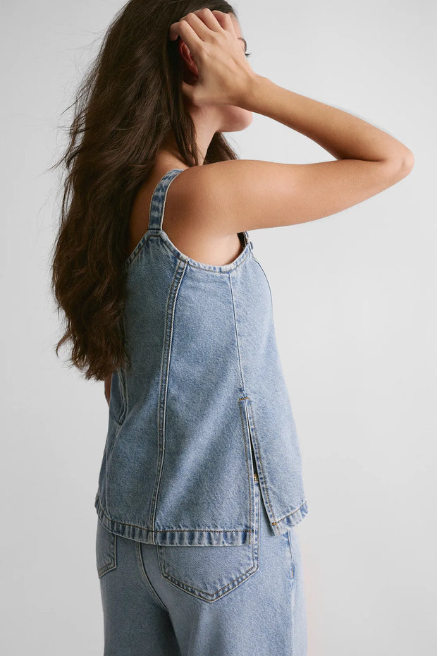 The Denim One Shoulder Top